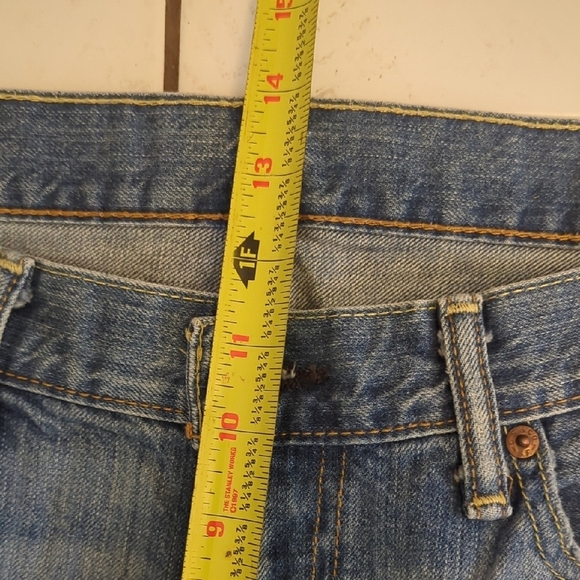 Levi's 514 Blue Straight Leg Distressed Jeans - Picture 5 of 7